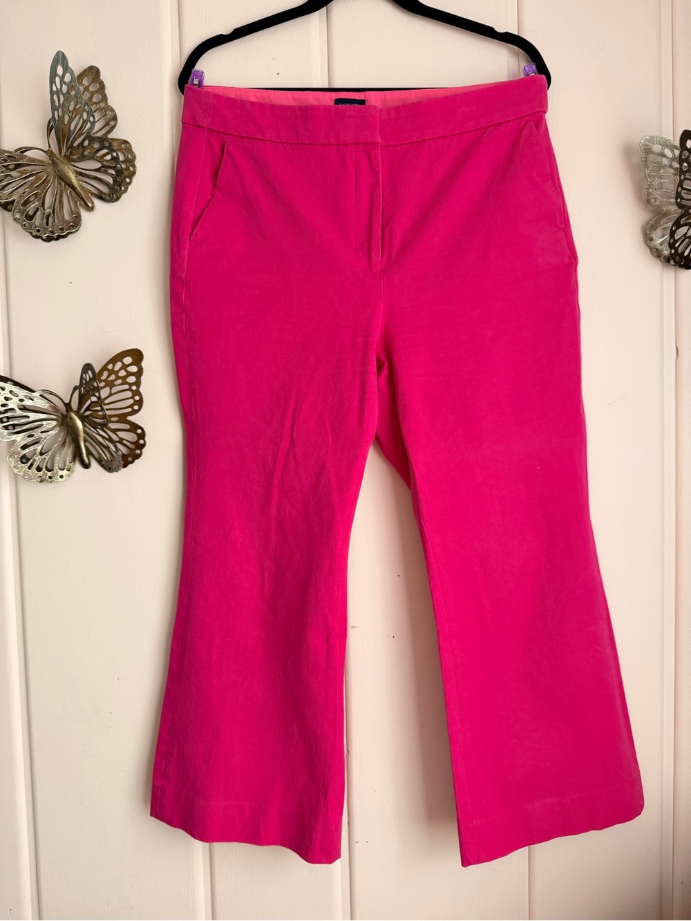J. Crew Kelsey Pant Hot Pink Cropped Pull-On Capri sz12